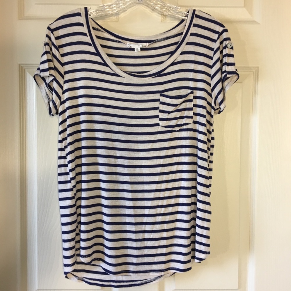 It Girl | Oatmeal Navy Stripe Tee